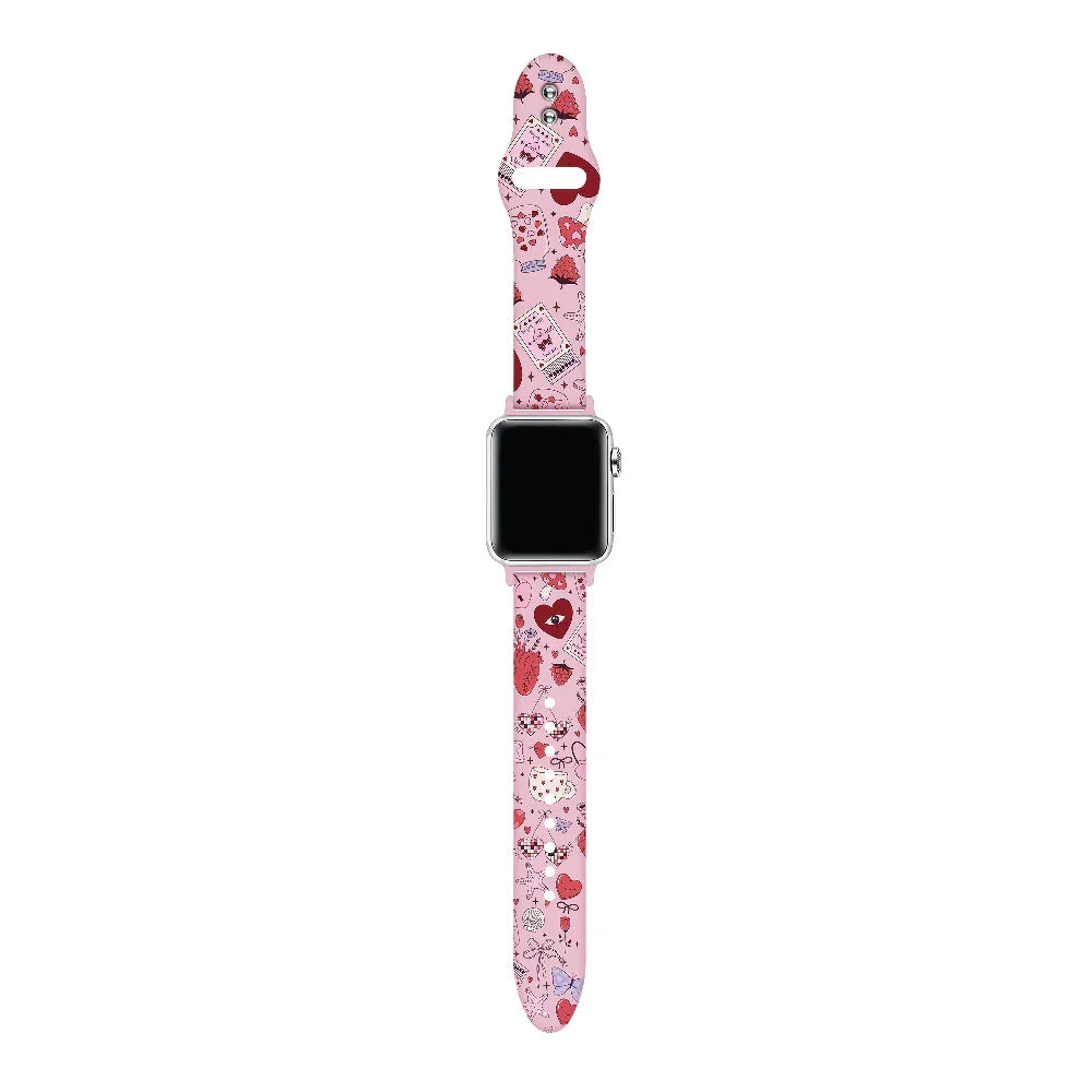 Printed Silicone Watch Band Compatible with Apple Watch Printed Silicone Band for Apple Watch - Unique Patterns  main image 2