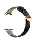 Cleo Skinny Leather Apple Watch® Strap Close-Up of Stitching and Closure