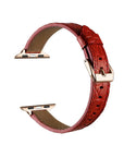 Cleo Skinny Croc Leather Band for Apple Watch® Closure and Embossed Detail
