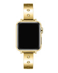 Quinn Gold Bangle Band for Apple Watch® on Wrist by Posh Tech