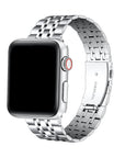 Rainey Silver Stainless Steel Link Apple Watch® Band by Posh Tech