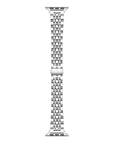 Wide Silver Metal Apple Watch® Band Close-Up of Brushed Links