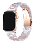 Classic blush pink and white resin band for Apple Watch® by Posh Tech