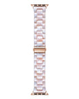 Blush pink and white Apple Watch® band with tortoiseshell pattern by Posh Tech