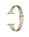 Gold Skinny Tri-Tone Metal Apple Watch® Band Close-Up of Polished Links
