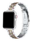 Silver Tri-Tone Skinny Stainless Steel Apple Watch® Band by Posh Tech