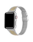 Eliza Silver and Gold Two-Tone Stainless Steel Apple Watch® Band by Posh Tech