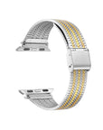 Two-Tone Apple Watch® Band Fold-Over Clasp and Link Detail