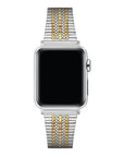 Two-Tone Stainless Steel Apple Watch® Band on Wrist by Posh Tech