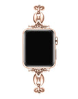 Rose Gold Link Apple Watch® Band on Wrist by Posh Tech