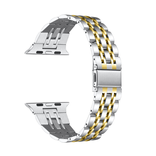 Rainey Bi-Color Stainless Steel Link Replacement Band for Apple Watch