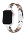 Rose Gold and Silver Two-Tone Skinny Stainless Steel Apple Watch® Band by Posh Tech