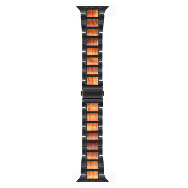 Wallace Stainless Steel & Wood Detail Replacement Band for Apple Watch