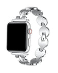 Sunny Circular Link Silver Metal Apple Watch® Band by Posh Tech