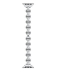 Sunny Silver Band for Apple Watch® Laid Flat Close Up of Links and Adapters