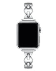 Sunny Silver Metal Band for Apple Watch® on Wrist by Posh Tech