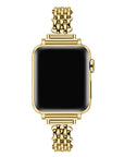 Sylvie Chain Link Gold Stainless Steel Band for Apple Watch® on Wrist by Posh Tech
