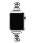 Sylvie Chain Link Silver Stainless Steel Band for Apple Watch® on Wrist by Posh Tech