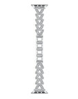 Valentina Silver Rhinestone Metal Band for Apple Watch® Laid Flat Close Up