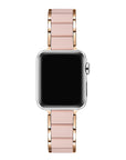Posh Tech Wren rose gold stainless steel and pink silicone Apple Watch band
