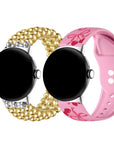 2-Pack Beaded + Cherry Silicone Bands for Smartwatch
