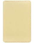 Ivory leather magnetic phone wallet, plain back magnetic side