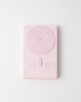 Baby pink slim magnetic power bank with USB-C charging port