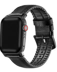 Onyx Genuine Leather Band with Silicone Backing for Apple Watch