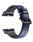 Onyx Genuine Leather Band with Silicone Backing for Apple Watch