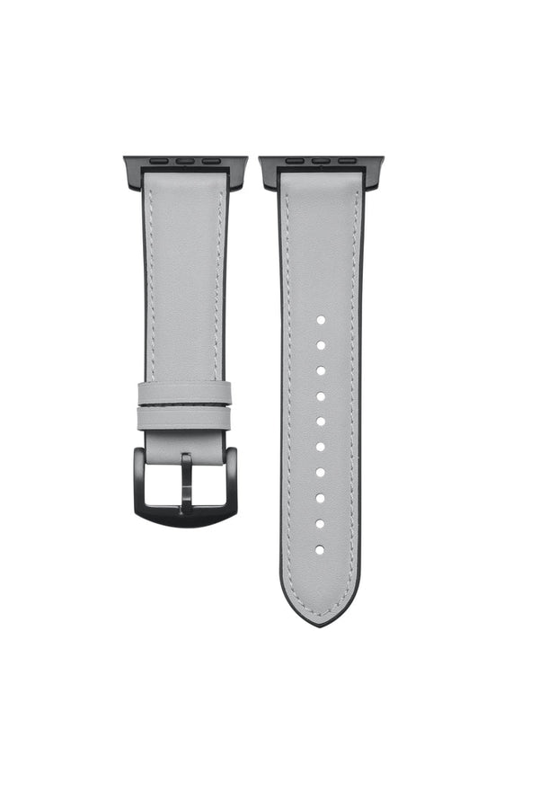 Onyx Genuine Leather Band with Silicone Backing for Apple Watch