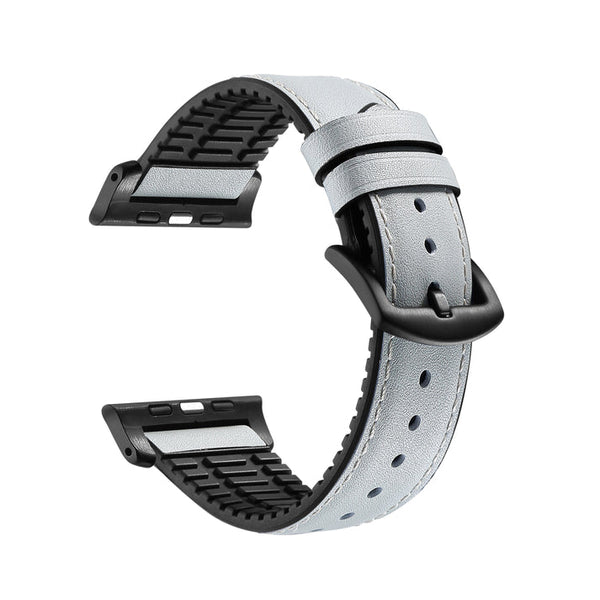 Onyx Genuine Leather Band with Silicone Backing for Apple Watch