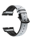 Onyx Genuine Leather Band with Silicone Backing for Apple Watch