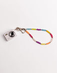 Posh Tech mini digital camera with rainbow beaded lanyard wristlet