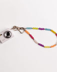 Posh Tech mini digital camera with rainbow beaded lanyard wristlet