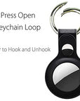 Leather Keychain Case for Apple AirTag - Black