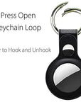 Leather Keychain Case for Apple AirTag - Black