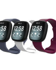 3-Pack of Silicone Bands for Fitbit Sense/Versa 3