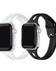 2-Pack Alex Silicone Replacement Bands for Apple Watch - Black/White
