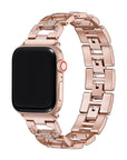 Tiana Metal Link with Rhinestone Detail Band for Apple Watch - Rose Gold