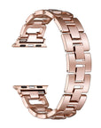 Tiana Metal Link with Rhinestone Detail Band for Apple Watch - Rose Gold