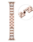 Tiana Metal Link with Rhinestone Detail Band for Apple Watch - Rose Gold