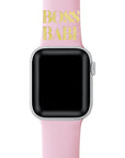 Printed Silicone Band for Apple Watch - Boss Babe Pink - FINAL SALE