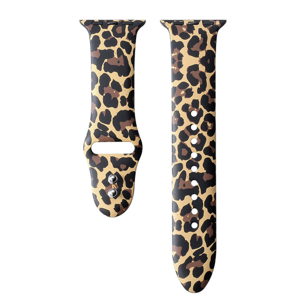 Animal Print Silicone Band with Pins for Apple Watch