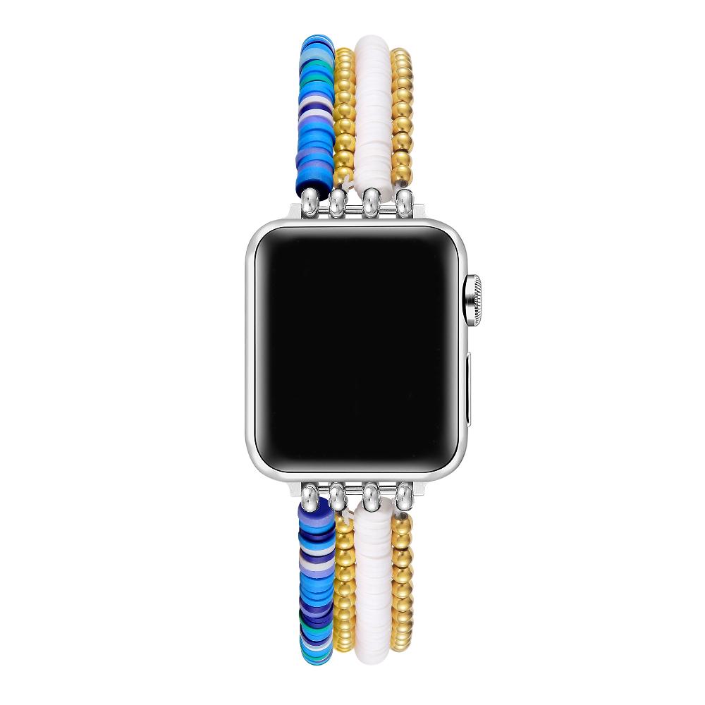 The Posh Tech★シリコン＆ビーズAPPLE WATCH バンドセット blue Bestie Beaded Band for Apple Watch - New 18k Gold Plated