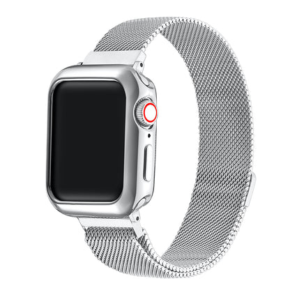 Infinity Skinny Stainless Steel loop Replacement Band + TPU Bumper for Apple Watch