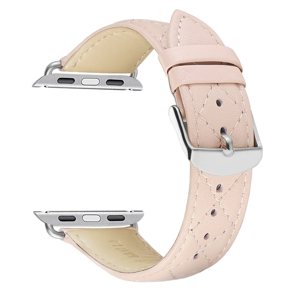 Quilted genuine leather band for apple watch