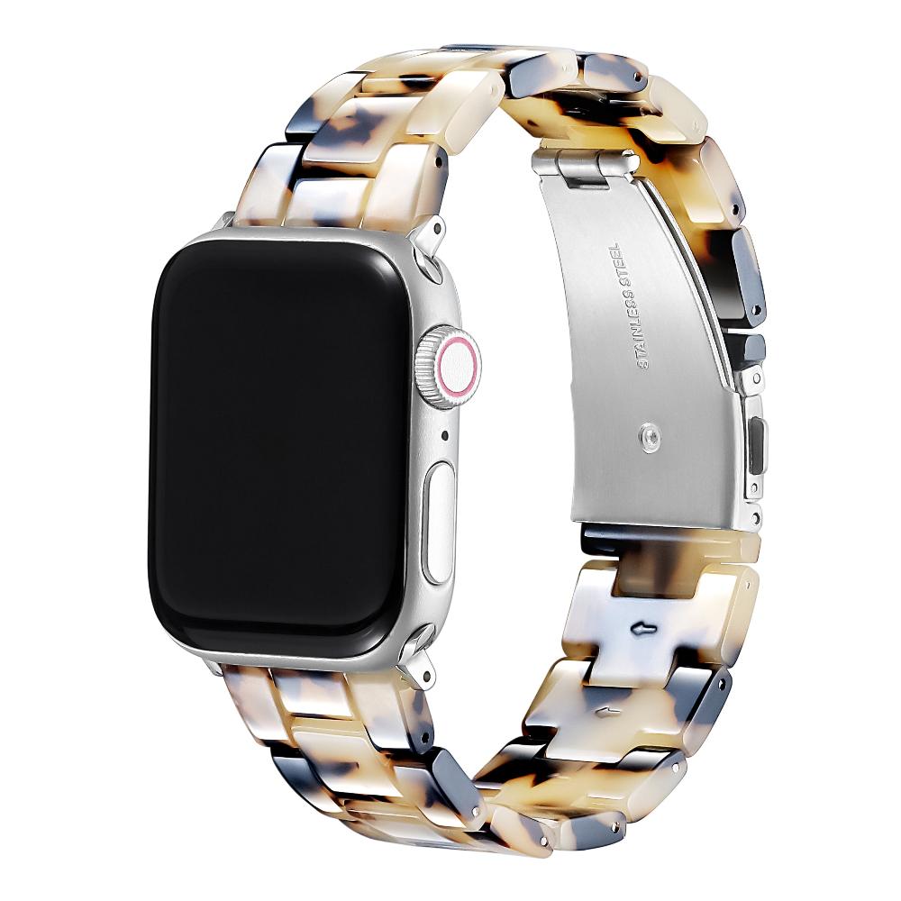 Classic beige and brown resin band for Apple Watch® by Posh Tech