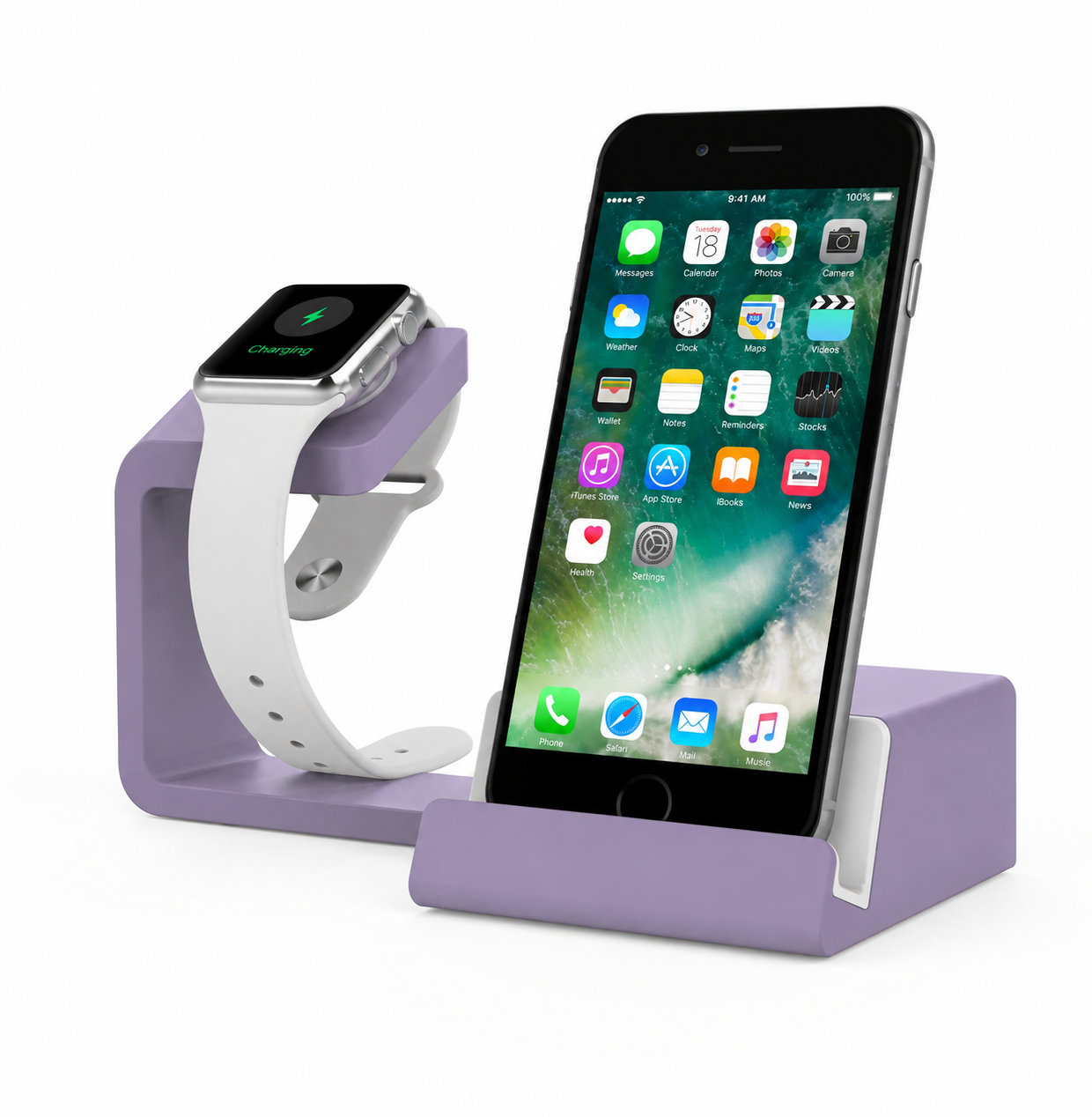 2 in 1 Charging Stand for Apple Watch & Smartphones with Built-in USB Ports