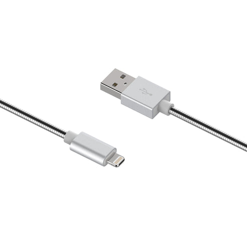 6 FT MFI Certified Lightning to USB Charge &amp; Sync Stainless Steel Cable for iPhone, iPad, iPod