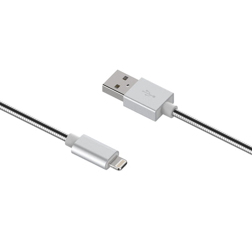 6 FT MFI Certified Lightning to USB Charge & Sync Stainless Steel Cable for iPhone, iPad, iPod